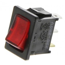 Illuminated Red SPST Rocker Switch, On-Off, 10 A@ 125 V ac +85°C -20°C 19.2mm 13mm