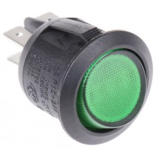 IP40 Illuminated Green DPST Rocker Switch, On-Off, 6 A @ 250 V ac 20.2mm