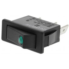 Illuminated Green SPST Rocker Switch, On-Off, 16 A@ 250 V ac 30mm 11mm