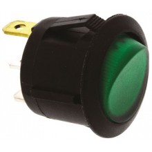 Illuminated Green SPST Rocker Switch, On-Off, 6 A@ 250 V ac +125°C -25°C 19.4mm