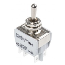 Toggle Switch DP On-Off-On, 10 A@ 24 V dc, Panel Mount