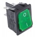 Illuminated Green DPST Rocker Switch, On-Off, 20 A @ 250 V ac 30.2mm 22mm