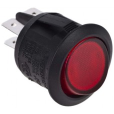 Illuminated Red DPST Rocker Switch, On-Off, 6 A @ 250 V ac 20.2mm