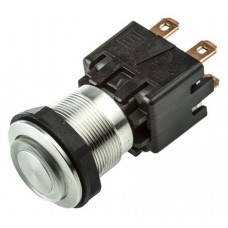 Push Button Switch, IP64, 19 mm, DPST-NO, Panel Mount, Latching , Illuminated, LED Blue