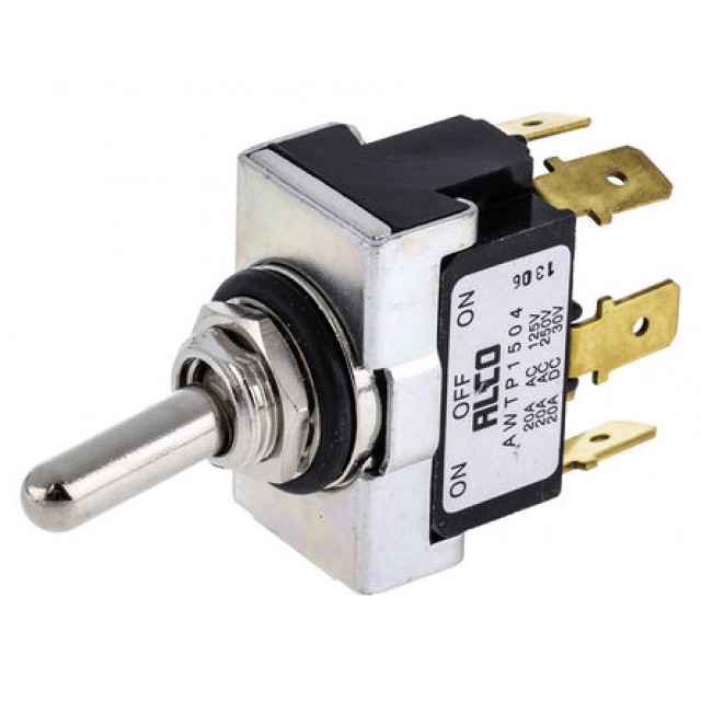 Toggle Switch IP67 DPDT On-Off-On, 20 A, Panel Mount