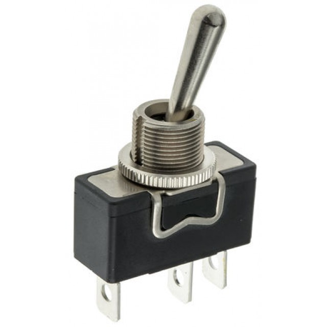 Toggle Switch SPDT On-Off-On, 15 A@ 250 V ac, Panel Mount