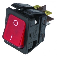 IP44 Illuminated Red DPST Rocker Switch, On-Off, 16 A@ 250 V ac 30mm 22.1mm