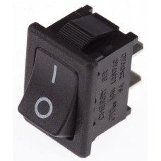 Black SPST Rocker Switch, On-Off, 10 A @ 250 V ac +65°C -20°C