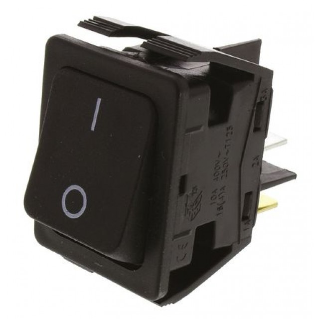 IP44 Black DPST Rocker Switch, On-Off, 16 A@ 250 V ac 30mm 22.1mm