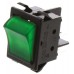 Illuminated Green DPST Rocker Switch, On-Off, 16 A @ 250 V ac +65°C -20°C 30.2mm 22mm