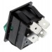 Illuminated Green DPST Rocker Switch, On-Off, 16 A@ 250 V ac 30mm 22mm