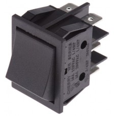 Black DPDT Rocker Switch, On-Off-On, 16 A @ 250 V ac +65°C -20°C 30.2mm 22mm