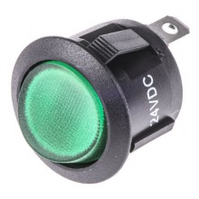 Illuminated Green SPST Rocker Switch, On-Off, 10 A@ 24 V dc +125°C -25°C 19.4mm