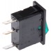 Illuminated Green SPST Rocker Switch, On-Off, 16 A@ 250 V ac 27.2mm 12.2mm