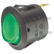 Illuminated Green SPST Rocker Switch, On-Off, 10 A@ 12 V dc +125°C -25°C 19.4mm