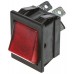 Illuminated Red DPST Rocker Switch, On-Off, 16 A@ 250 V ac 30mm 22mm