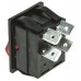 Illuminated Red DPST Rocker Switch, On-Off, 16 A@ 250 V ac 30mm 22mm