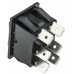 Black DPDT Rocker Switch, (On)-Off-(On), 16 A@ 250 V ac 30mm 22mm