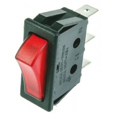 Illuminated Red SPST Rocker Switch, On-Off, 16 A @ 250 V ac +65°C -20°C 30.48mm 11mm