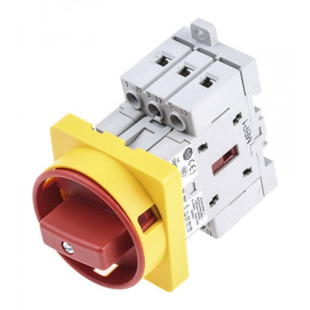 3 Pole Base, DIN Rail Mount Non-Fused Switch Disconnector, 16 A, 7.5 hp, 7.5 kW, IP66